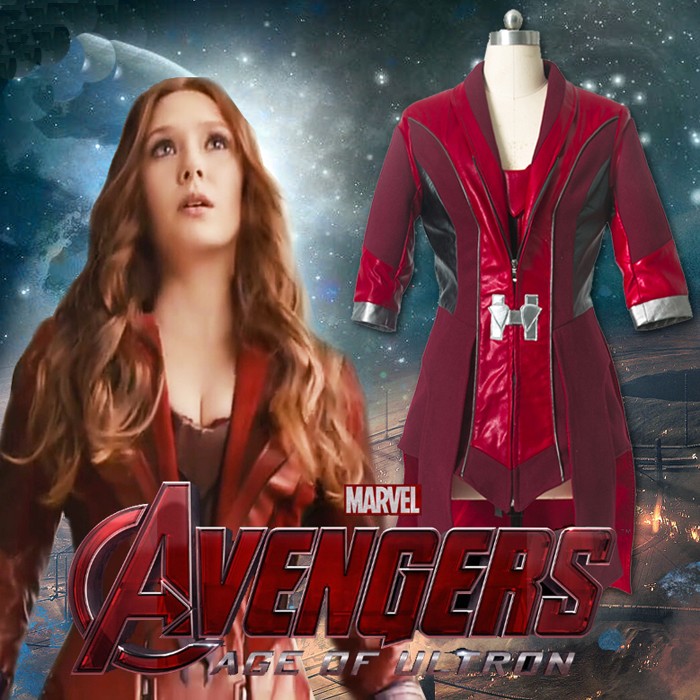 Avengers 2 Age Of Ultron Scarlet Witch Cosplay Costume Wanda Maximoff Coat