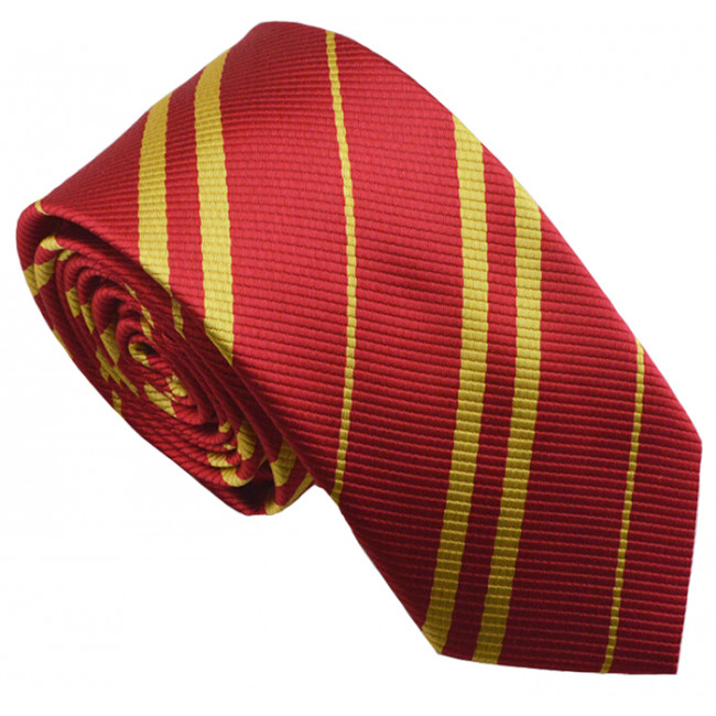 HARRY POTTER Red + Gold Striped Polyester Neck Tie Cosplay Gryffindor  Costume