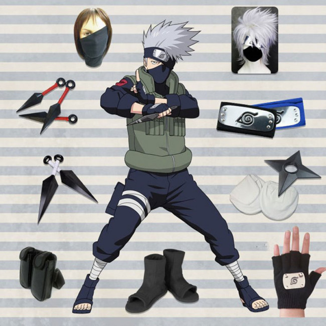 Hatake Kakashi Cosplay Costume/Buy full set Naruto Costume Ninja Hatake