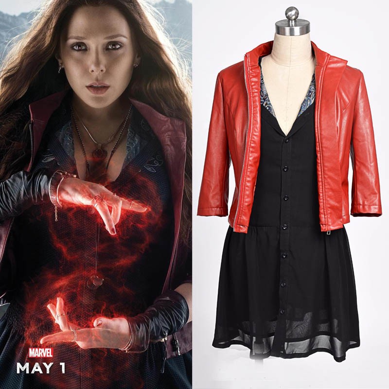 Avengers 2 Age of Ultron Scarlet Witch Cosplay Costume Wanda Maximoff Dress