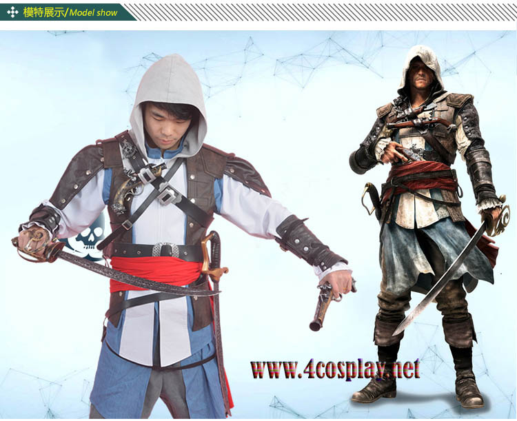Costume Assassin's Creed IV cosplay completo copia professional Black Flag  adult